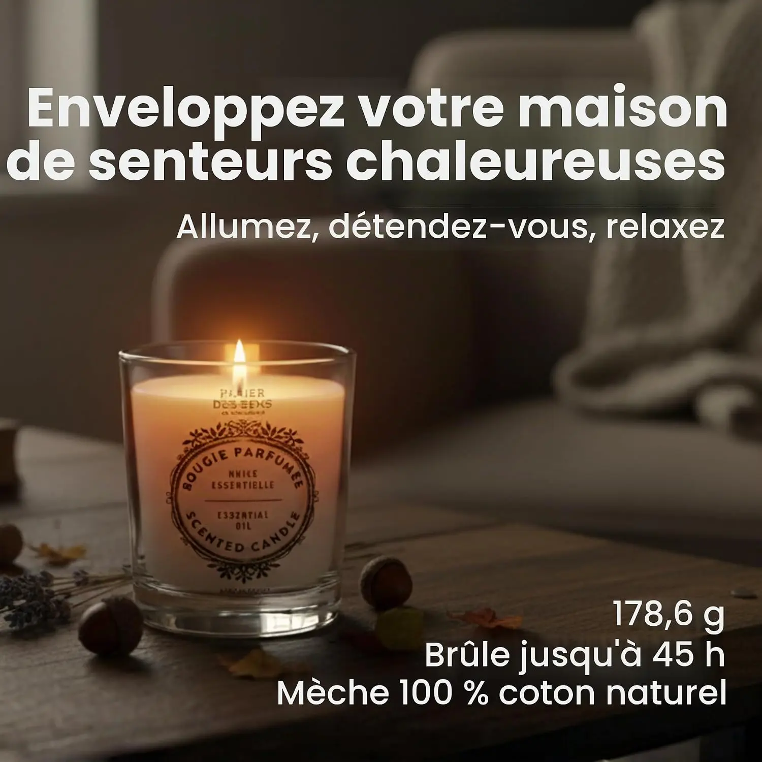Flamme de la bougie Panier des Sens
