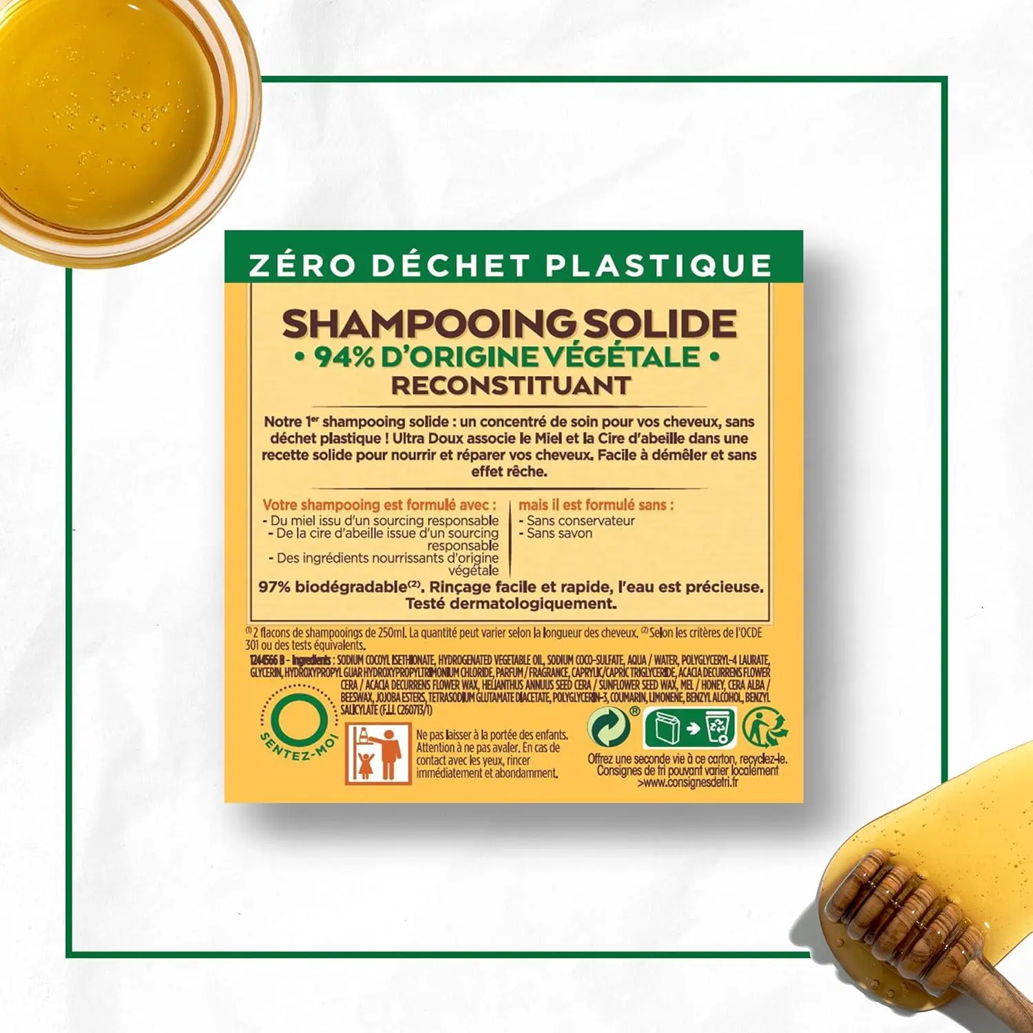 Galet de shampoing solide Garnier