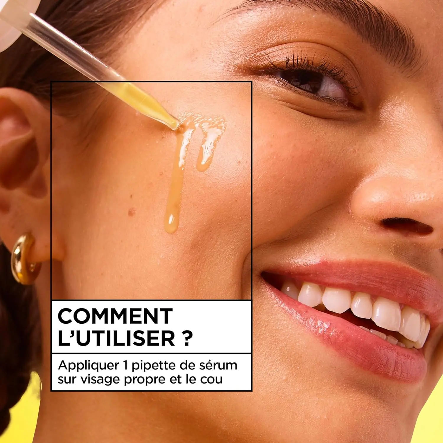 Visuel d’utilisation Garnier (« Comment l’utiliser ? »), pas un avant/après clinique