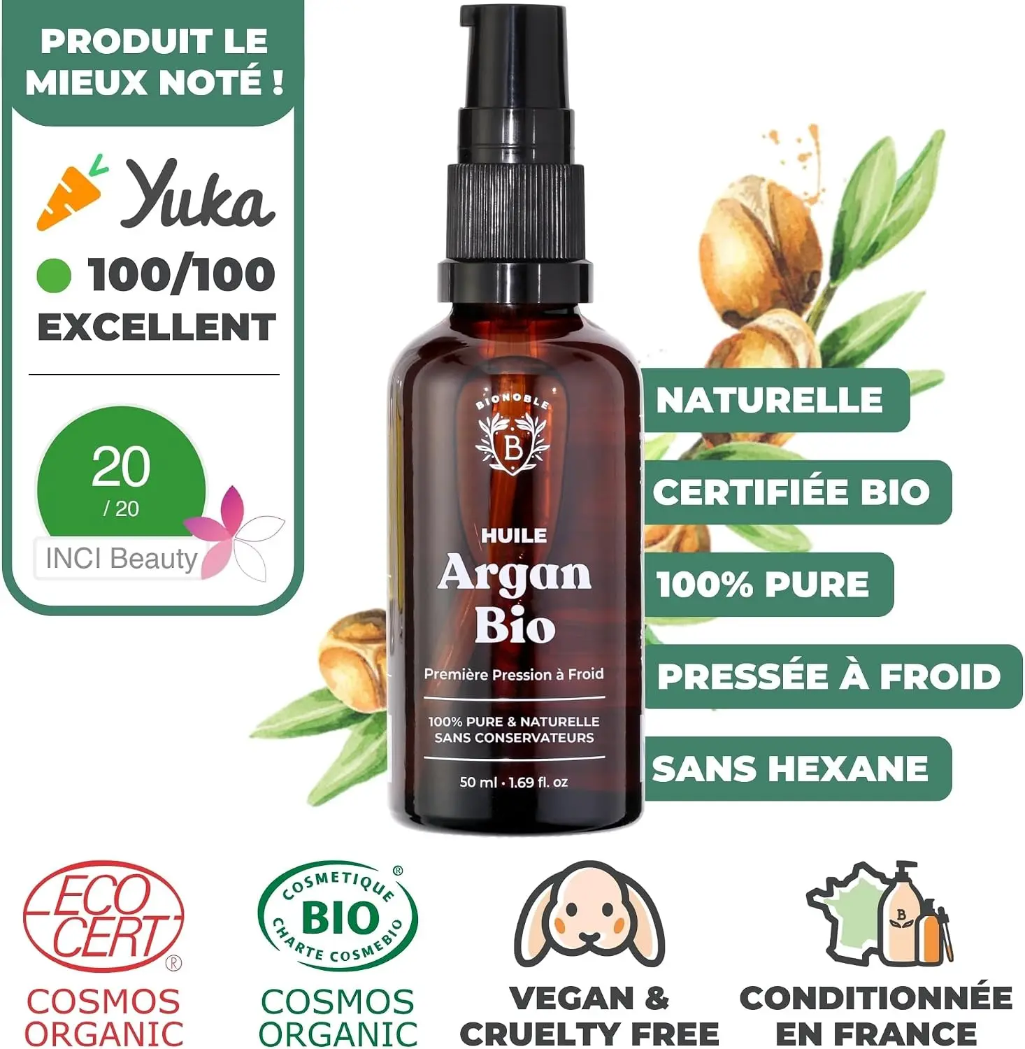 Application de l'huile d'argan Bionoble